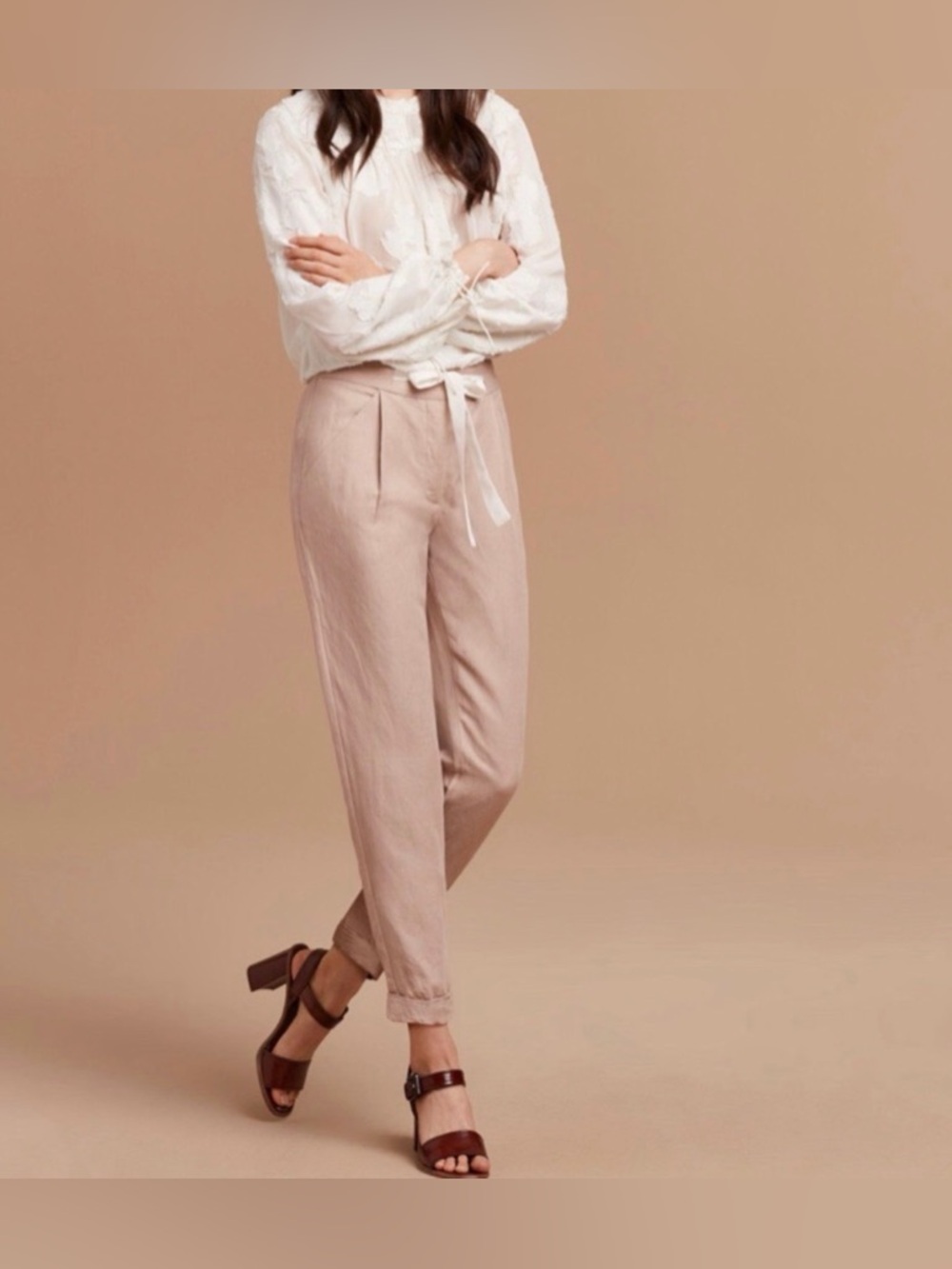 Wilfred Aritzia Allant Linen Blend Pants Size 0 Spring Coastal Beachy